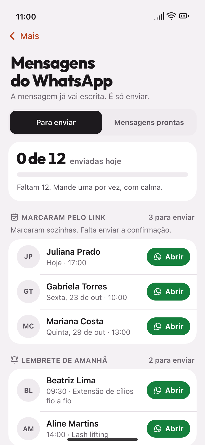 Mensagens do WhatsApp prontas para enviar em um toque